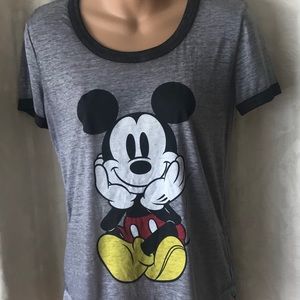 Mickey Mouse Burnout Gray T Shirt SZ S